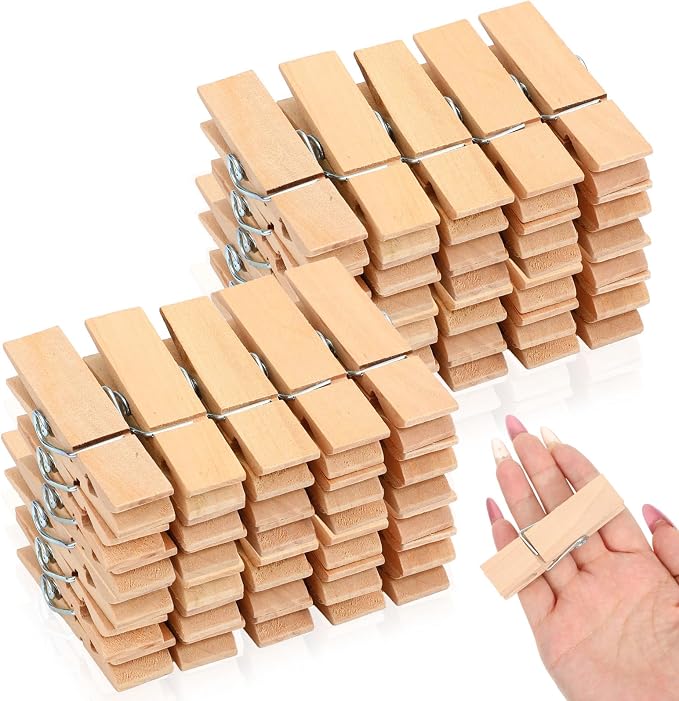 90 Pcs Large Wooden Clothespins Extra Wide 2.83 Inches Length Sturdy Wooden Clothespin Heavy Duty DIY Clips for Laundry Hanging Clothes Craft Food Opened Bags Display DIY