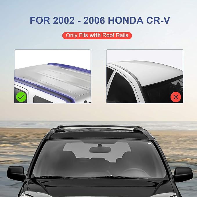 MOSTPLUS Roof Rack Cross Bar Rail Compatible for Honda CRV CR-V with OEM Side Rails 2002 2003 2004 2005 2006 Cargo Racks Rooftop Luggage Canoe Kayak Carrier Rack（Set of 2）