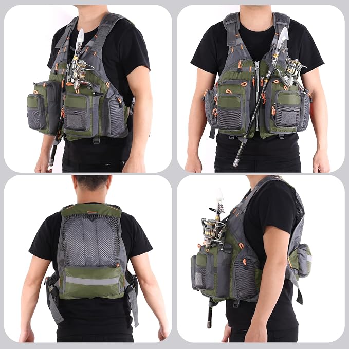 Lixada Fly Fishing Vest Fishing Jacket Breathable Polyester Mesh Design Fishing Vest