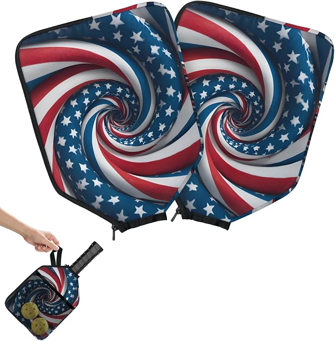 Stripe Design Pickleball Paddle Cover - Protective Polyester Sleeve for Paddles