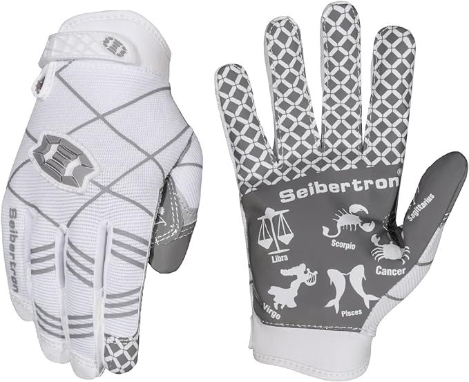 Seibertron Pro 3.0 Twelve Constellations Elite Ultra-Stick Football Receiver Gloves | Super Sticky Grip for Youth Kids Boys 8-12 Girls & Adult Men & Women, Perfect Sports Gift