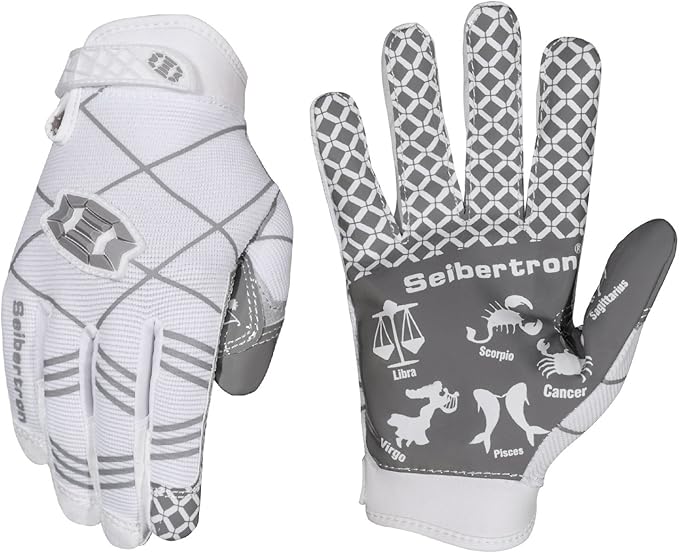 Seibertron Pro 3.0 Twelve Constellations Elite Ultra-Stick Football Receiver Gloves | Super Sticky Grip for Youth Kids Boys 8-12 Girls & Adult Men & Women, Perfect Sports Gift