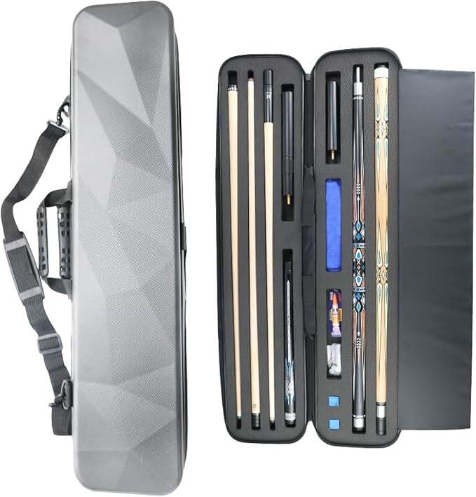 ABS Material Hard Pool Cue Case 2x3 for 1/2 Pool Cues,Durable Construction,Protective Storage and Transport Solution for Billiard Enthusiasts,Keeps Your Equipment Safe and Organized