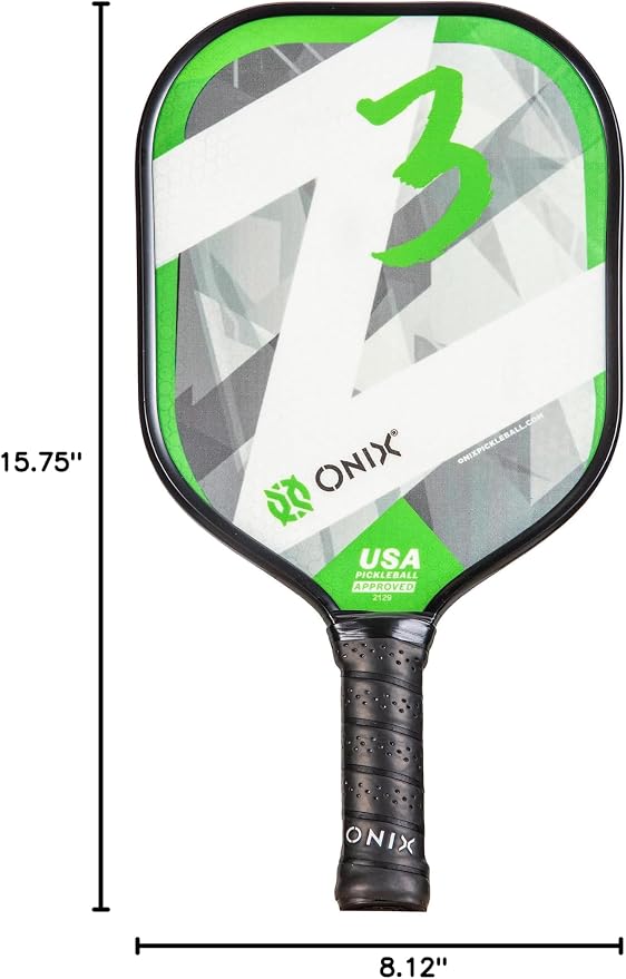 Onix Graphite Z5 Carbon Fiber Pickleball Paddle with Wide-Body Shape, Honeycomb Core & Graphite Face