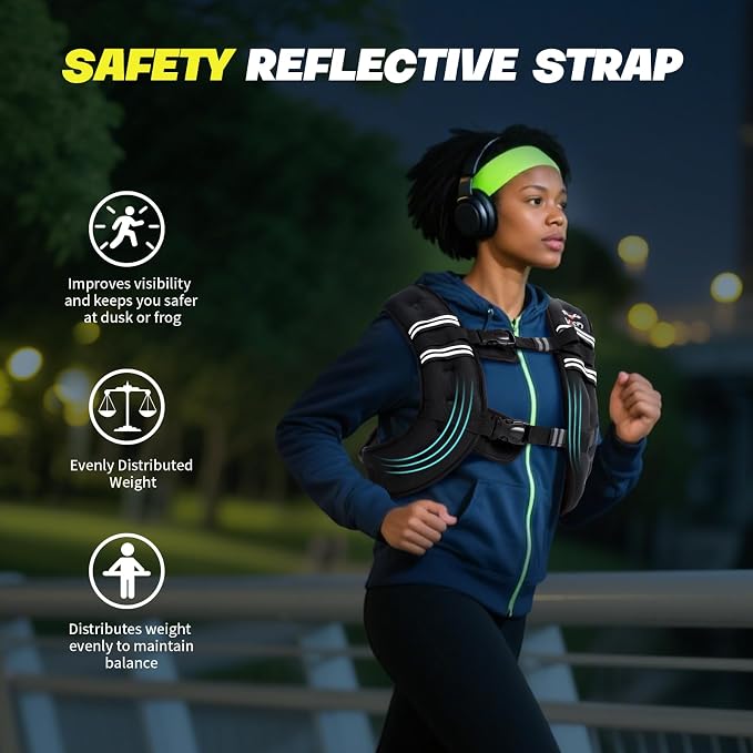 VBSD Weighted Vest Woman 6lb/8lb/12lb/16lb/20lb/25lb/30lb Weight Vest for Women Men Body Weight Vests for Walking Strength Training Running Workout Jogging Fitness