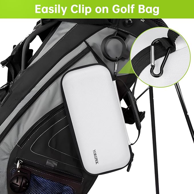 YOREPEK Golf Glove Holder with Removable Glove Shaper, Golf Valentines Gift, Protective Hard Shell Golf Accessories Case Bag with 2 Dividers Fits Balls, Tees, Markers, Cool Gifts for Golfers