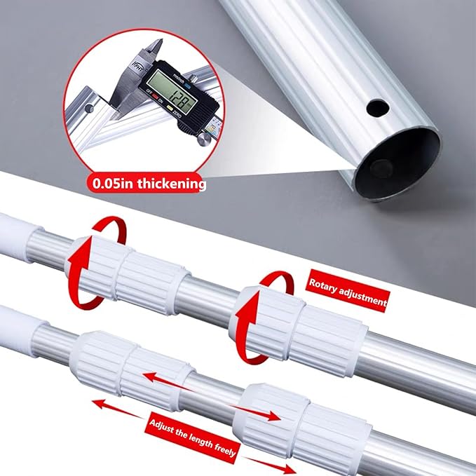 Pool Pole- Professional 9-Foot Telescopic Pool Cleaning Rod,Pool Rod Adjustable Telescopic Rod, Used for Cleaning Nets, Brushes, Vacuum Heads (9-feet)
