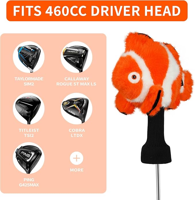 Craftsman Golf Driver Headcover Horse Sloth Funny Animal Golf Head Cover Novelty for Wood Driver Fairway Hybrid Golf Club for Men Women Kids Golfer Gift