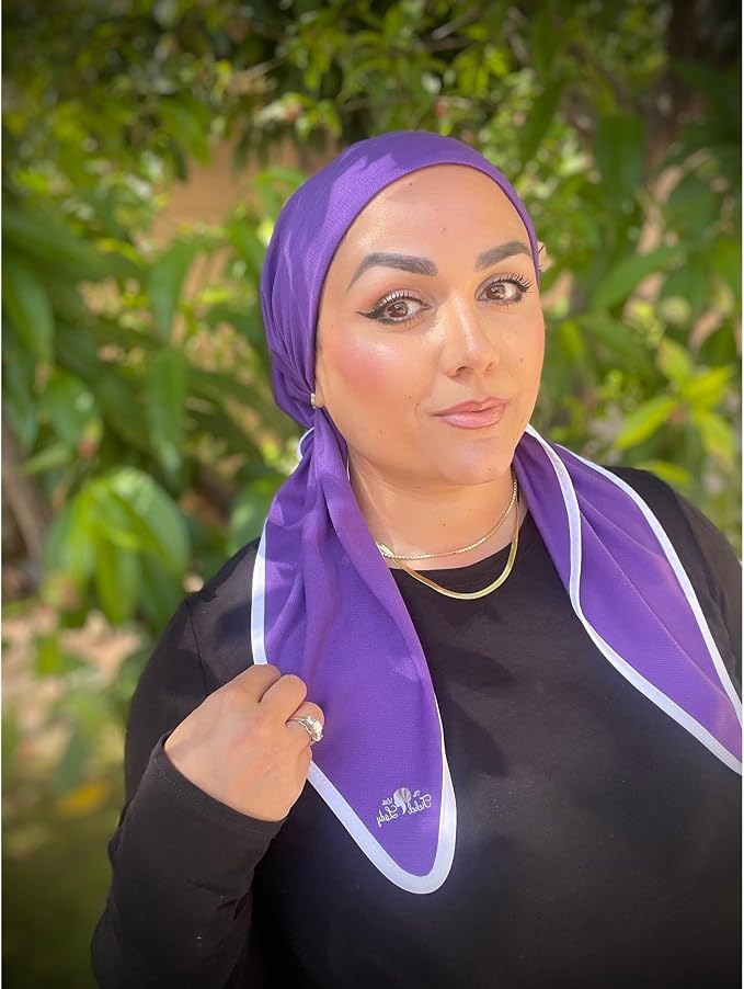 Dry Fit Pretied Activewear Head Scarf, Non-Slip Velvet Band Attached, Lightweight Adjustable Headcover