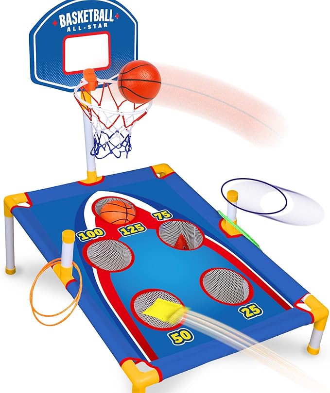 TOY Life Bean Bags Toss Carnival Games, Cornhole, Outdoor Toys for Kids Ages 4-8, Backyard Game Sports & Outdoor Play, Outside Toys for Ages 5-7, Family Lawn Yard Games Birthday Party, Gift for Boys