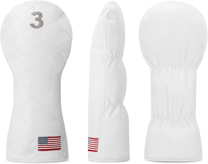 Golf Club Covers for Driver, Fairway, Hybrids - 3 Options - Golf Driver Headcover/Golf Fairway Wood Head Cover/Hybrid Headcover for Men/Women Golfer
