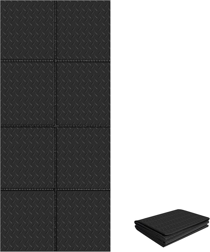 Walking Pad Mat for Carpet and Hardwood Floors, 0.25" Thick Foldable Treadmill Mat for Floor Protection, Non-Slip High Density for Bike, Elliptical, Home Gym Use