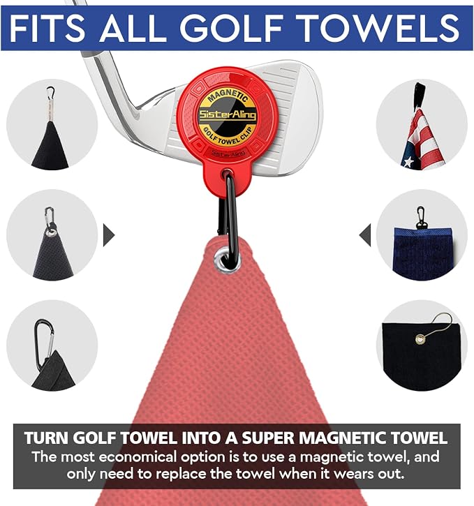 Water Telescopic Golf Ball Retriever and Magnetic Clip for Golf Towel