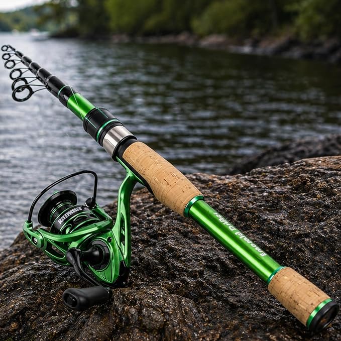 Telescopic Fishing Combo, 6FT Carbon Fiber Rod with 3000 Spinning Reel, Lightweight Kit with Carrier Bag for Bass Trout Catfish Freshwater Saltwater Travel