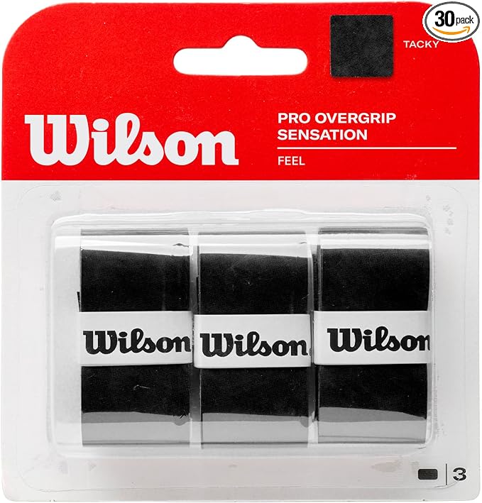 WILSON Pro Sensation Overgrip (30-Pack), Black