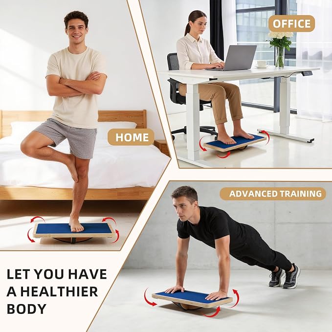 Juoe 360° Non-Slip Balance Board Professional Wobble Board for Adults,up to 350 Ibs for Physical Therapy,Under Desk,Core Strength, Stability,Office Wobble Boards