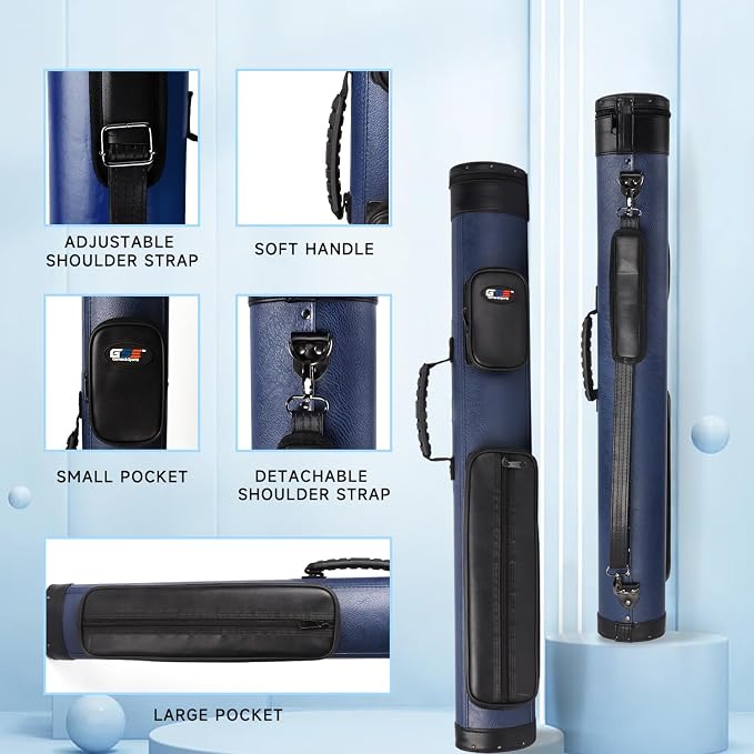 GSE Games & Sports Expert 2x2 Deluxe Hard Billiard Pool Cue Stick Carrying Case, Billiard Cue Case, Billiards Accessories (Several Colors Available)