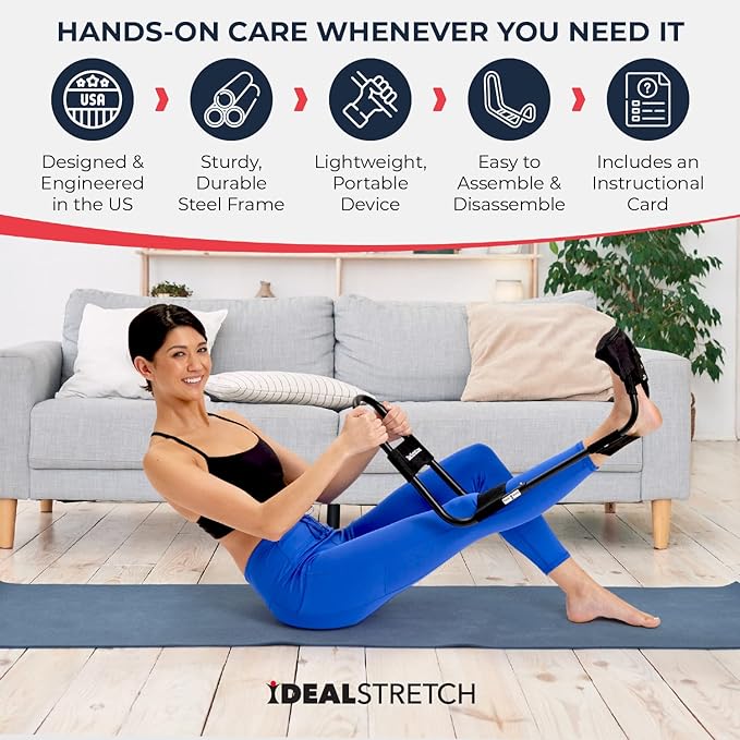 IdealStretch - Leg Stretcher - Hamstring Stretcher - Hip Stretcher - Lower Back Stretcher, & Calf Stretcher - Stretching Equipment - Original Patented - Harmstring Recovery
