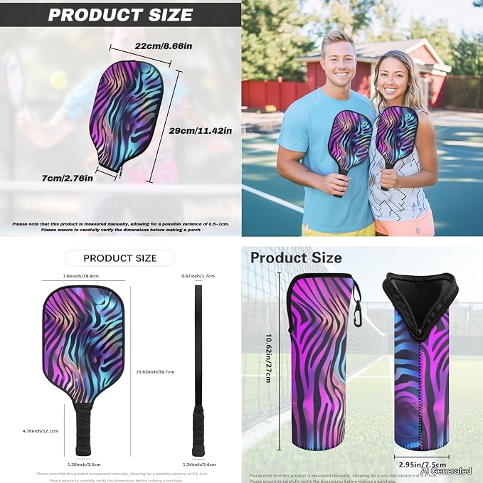 Pickleball Paddles Set 3PCS Pickleball Paddle Case Pickleball Racket Pickleball Bag Ideal for Beginners Gifts