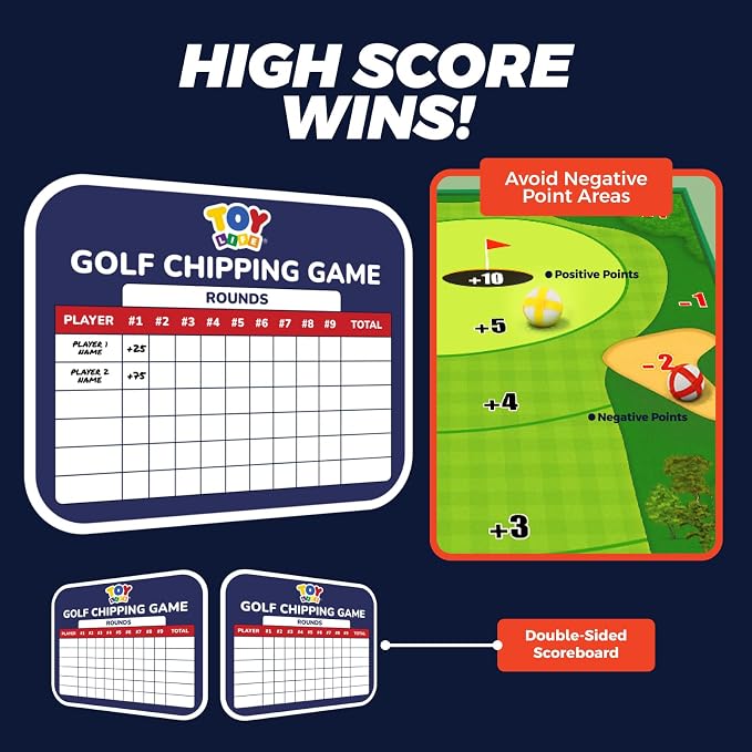 TOY Life Chipping Golf Game Mat Indoor Outdoor Games for Adults and Family Kids Outdoor Play Equipment Stick Chip Game Indoor Golf Set Backyard Games Outdoor Toys for Kids