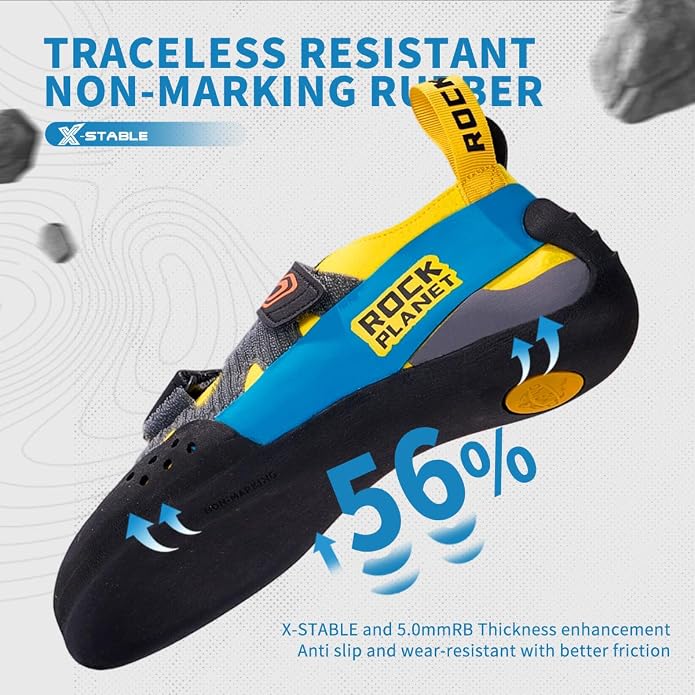 Climbing Shoes Men Lightweight Strong Anti-Slip Indoor Outdoor Rock Climbing Gym Training Beginner to Pro Performance
