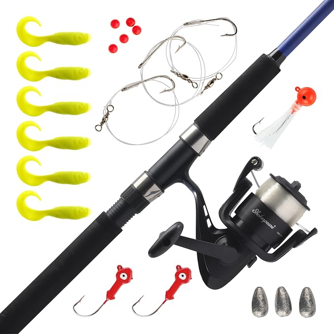 Shakespeare Catch More Fish Spinning Reel and Fishing Rod Combo with Kit