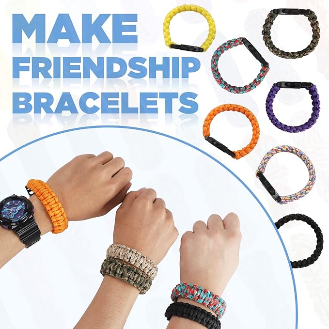 GNILLKO Paracord Bracelet Kit - 40 Colors, 10 Feet, Complete Accessories for Making Bracelets, Lanyards, Dog Collar