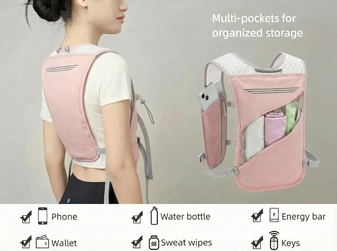 Running Vest for Women Men Hydration Backpack with 500ml Soft Flask Lightweight Water Pack