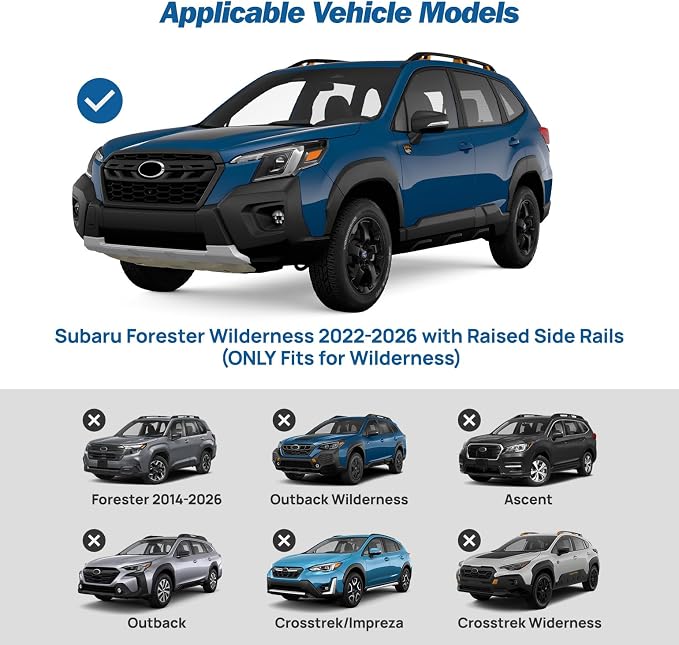JOYTUTUS 300lbs Lockable Roof Rack Cross Bars Compatible with Subaru Forester Wilderness 2022-2026, Heavy Duty Aluminum Anti-Theft Roof Rails Crossbars Luggage Racks