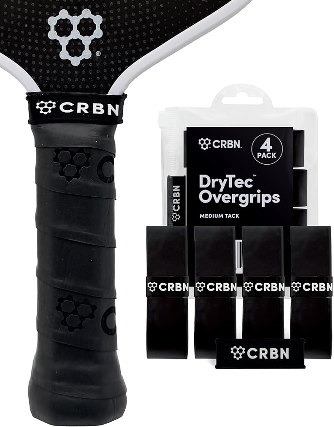 CRBN Pickleball - Drytec™ Overgrips - Pickleball Paddle Grip Tape - Absorbs Shock & Moisture - 4 Pack