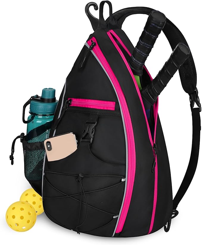 Goloni Pickleball Sling Bag for Men Women, Lightweight Pickleball Backpack with Fence Hook