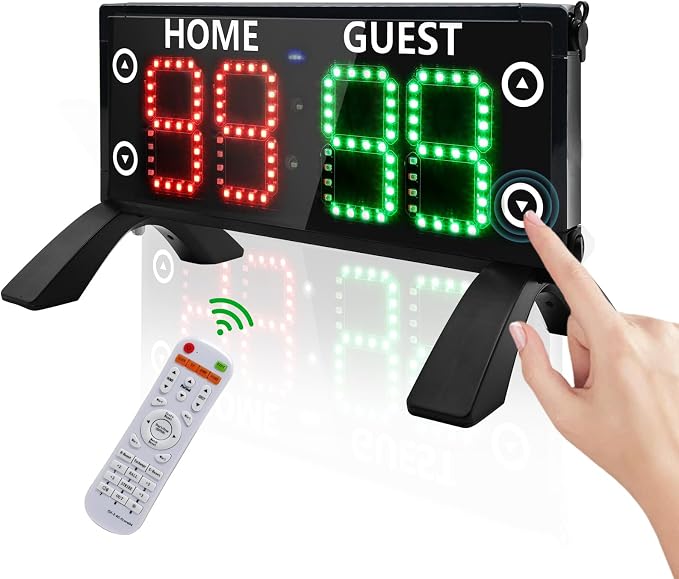 YZ High Bright Large Digital Scoreboard, Portable Outdoor Electronic Scoreboard with Remote, Score Keeper for Basketball/Pickleball/Outdoor Games
