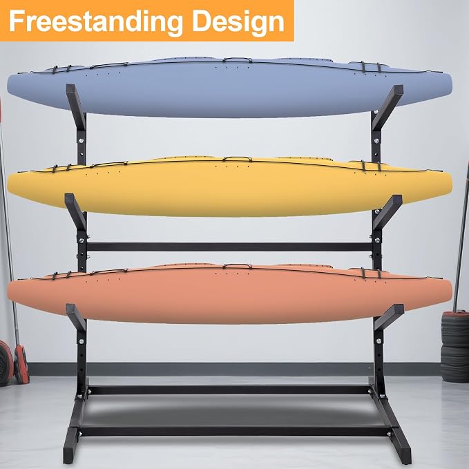 Kayak Storage Rack, Adjustable Kayak SUP Stand, Weatherproof and Heavy Duty Surfboard Storage Rack, Hold up Kayaks, SUPs, Paddleboards, Canoes