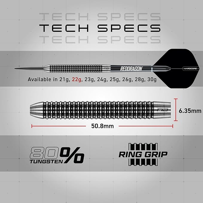 RED DRAGON Pegasus Original | Pegasus Switch Points - Powered by Winmau | Professional Tungsten Darts Set | Steel Tip 21g - 30g | Enhanced Grip & Precision - Flights, Shafts & Case Included