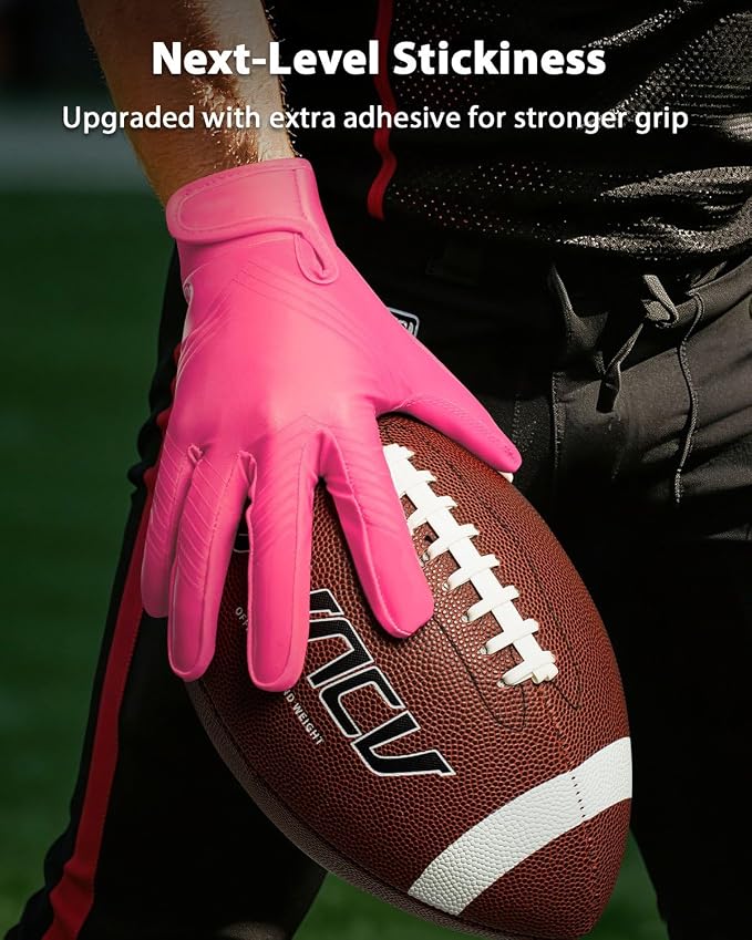 RIGWARL Football Gloves Adult Men, Youth Kids Football Gloves with Super Sticky Grip, Receiver Glove Adult Youth Kids Best Gift for Father‘s Day