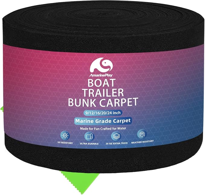 Boat Trailer Bunk Carpet,Marine Carpet Boat Bunk Boards Carpet Replacement, 9/12/16/20/24 inch Trailer Bunker Carpet for Covering Boat Lift Bunks or Runners