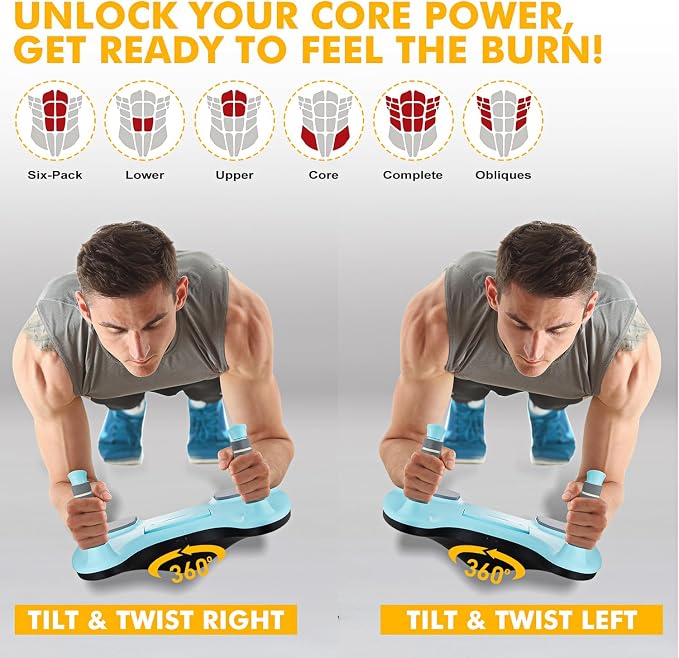 Plank Board, Core Trainer Balance Board, Pure Plank Board with Handles, Full-Body Workout, Home Fitness Equipment for Core Strength
