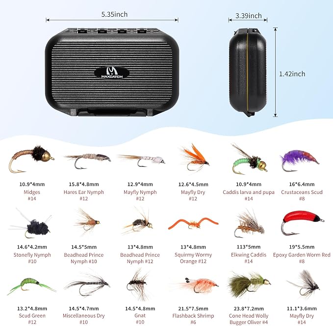 Maxcatch Extreme-X Fly Fishing Rod and Reel Combo, 3-8wt Complete Starter Fishing Outfit with Fly Box, Flies, Rod Clip Holder, Rod Case, Extra Tip Section