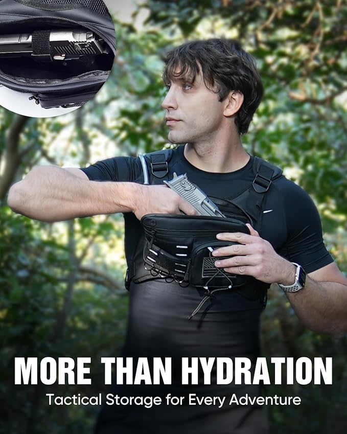 Zelvot Running Vest with 2L Water Bladder, Hydration Backpack, U.S. Design Patent, Lightweight Hydration Pack with Gear Holder, Reflective Chest Pack for Men Women for Marathon