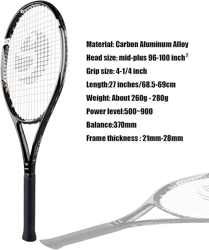 Senston Tennis Rackets for Adults 27 inch Tennis Racquets - 2 Player Tennis Racket Set with 3balls,2 Grips, 2 Vibration Dampers