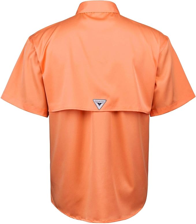 Alimens & Gentle Short Sleeve Fishing Shirt Wicking Fabric Sun Protection Casual Button Down Shirts