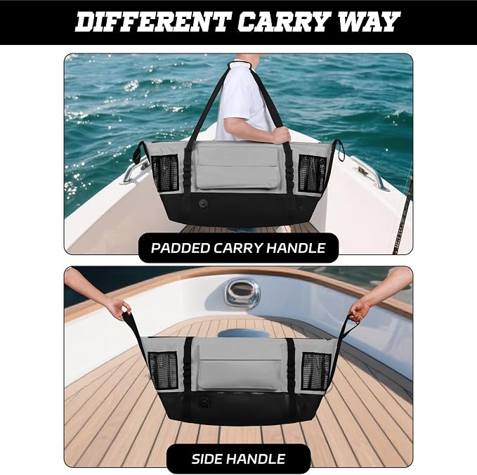 MORXPLOR Insulated Fish Cooler Kill Bag with Flat Bottom-25x17.5 40x16 60x20Inches Waterproof Fishing tackle Kill Cooler Bag