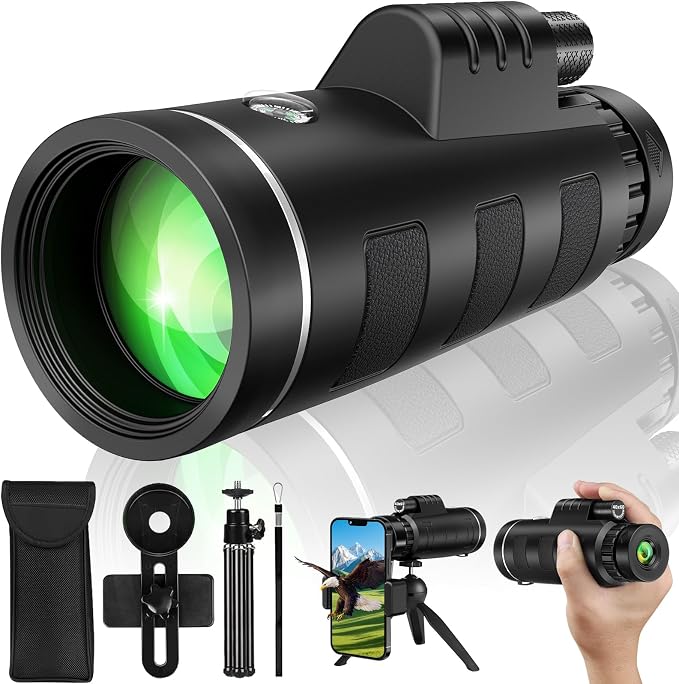 40x60 Monocular Telescope for Adults, Compact HD Monocular for Sports Events, Soccer Games, Concerts, Birdwatching, Hiking, Camping and Travel
