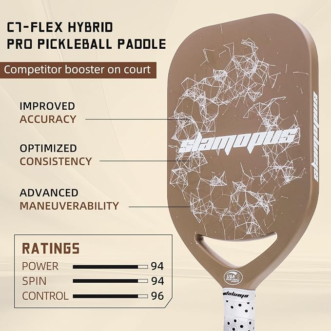 Pro Pickleball Paddle| T700 Carbon Fiber Pickleball Paddles with 16mm Polymer Honeycomb Core & Overgrips| Premium Pickle Ball Racket Enhanced Control & Spin & Power| USAPA Approved