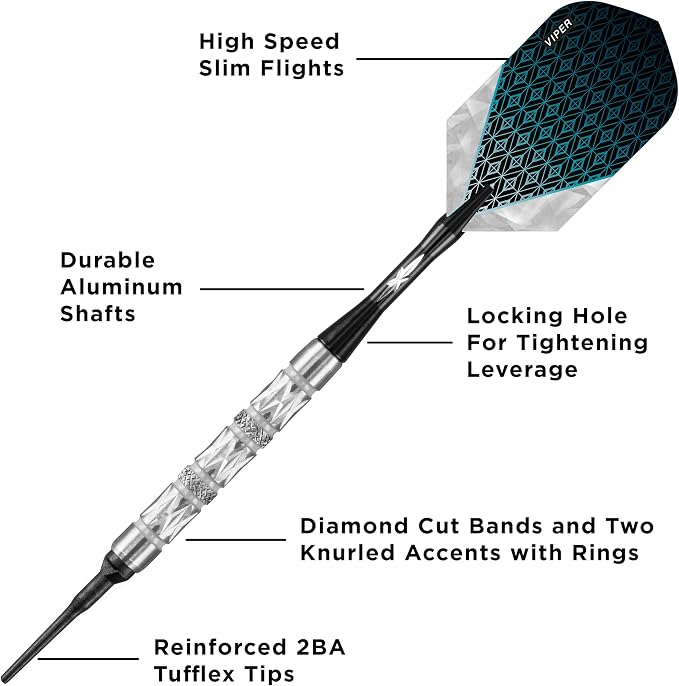 Viper Diamond 90% Tungsten Soft Tip Darts