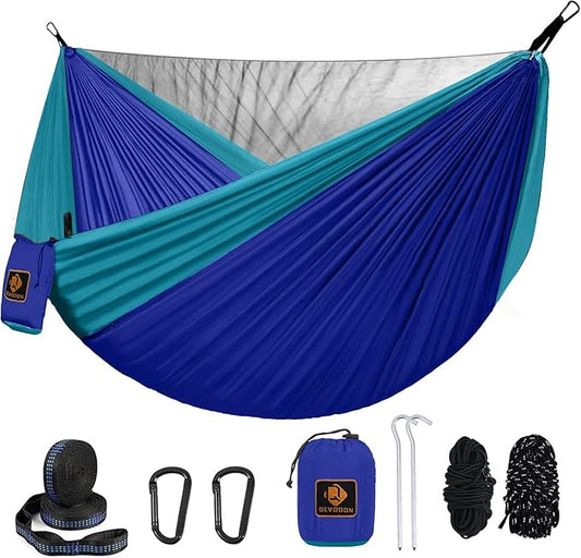 Kids Hammock, Camping Hammock with Mosquito Net, Lightweight Nylon Portable Hammock with 10ft Tree Straps,Hammocks for Travel Hiking Backpacking Beach Patio