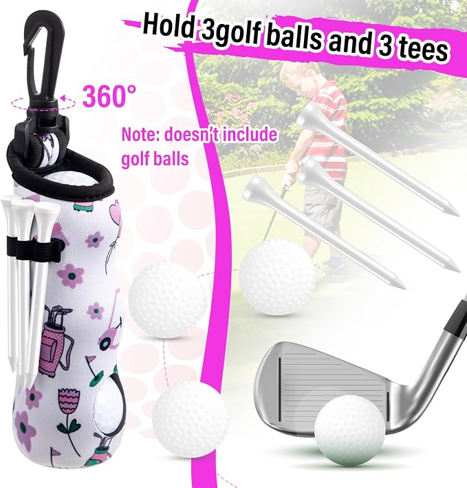 Liliful 12 Pcs Golf Accessories Kit, Include Golf Ball Bag with Hook Towel Tees Magnetic Ball Marker Divot Tool Cleaner Brush for Women Man Gifts