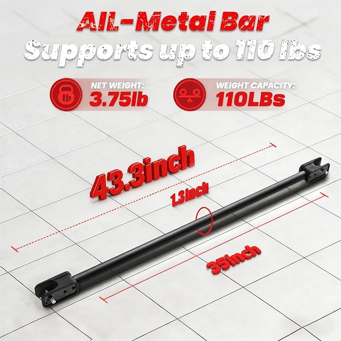 Dumbbell Barbell Converter Bar, Adjustable Dumbbell Bar for Home Gym, Compatible with Most Dumbbells, All-Metal Dumbell to Barbell Converter for Weight Lifting and Strength Training