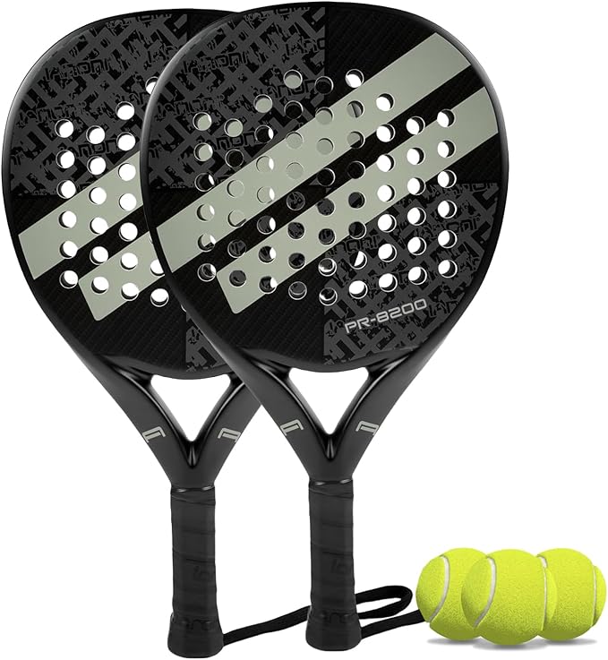 Padel Racket Carbon Fiber Surface with EVA Memory Flex Foam Core Lightweight Padel Racquet