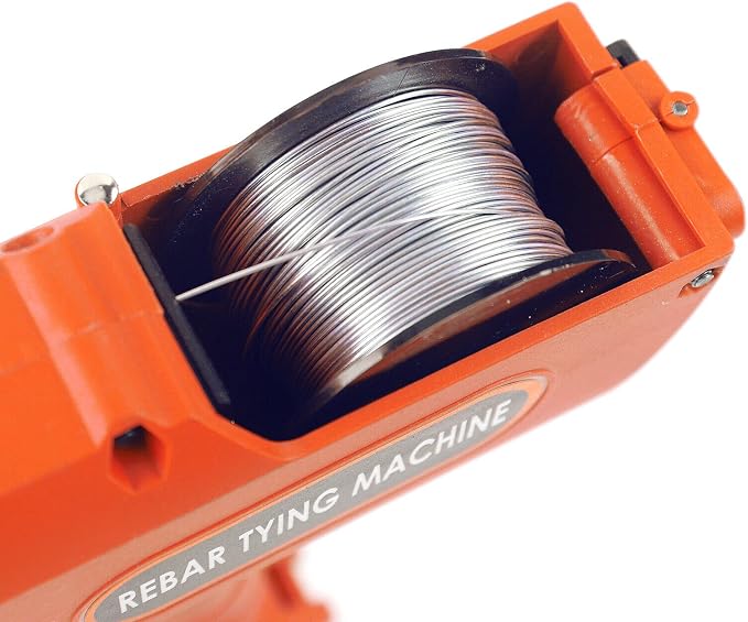 8-34mm Rebar Tying Machine Rebar Tying Tool, Automatic Rebar Tie Wire Twister Rebar Tie Tool w/Pliers + 2 x Batteries, Rebar Tier Tying Machine for Steel Bar Rod Tying Binding, Orange